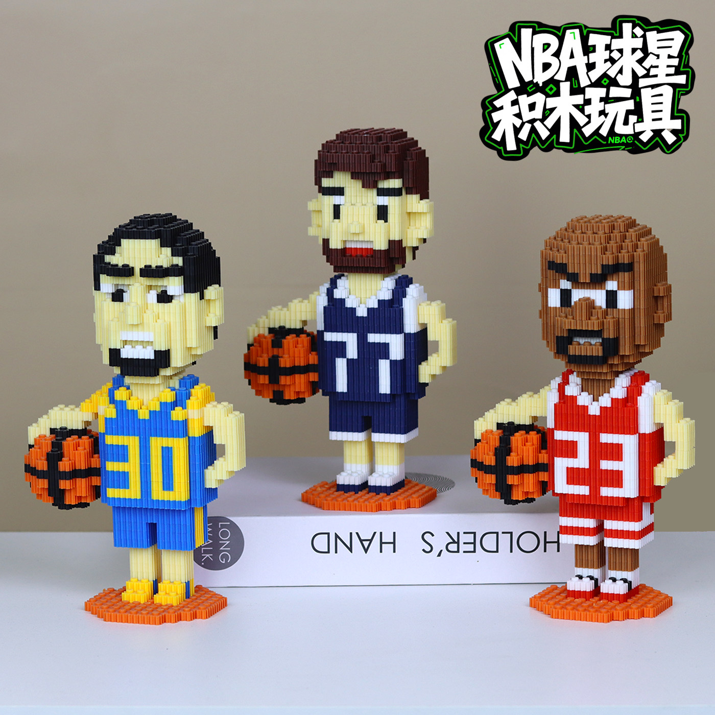 NBA球星30号库里手工小颗粒拼装积木玩具摆件送男生生日礼物篮球