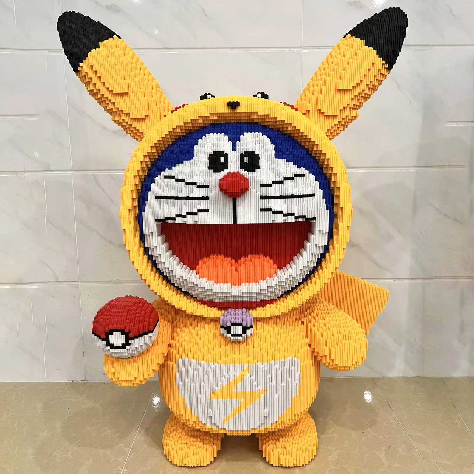 嗨彩拼哆啦A梦积木玩具客厅摆件超大皮卡丘女孩高颜值手工diy拼装