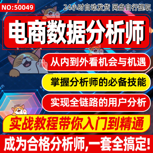 电商数据分析师实战视频课程