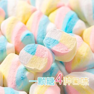 冻干棉花糖独立包装酥脆高颜值网红彩虹冻干棉花糖果冻冻糖岛零食