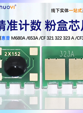 nuoyi适用惠普 HP Color LaserJet M680A打印机芯片653A计数芯片CF320X CF321A CF322A CF323A粉盒芯片