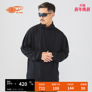 新款 上衣2023冬季 简约基础纯色内搭140156X 宽松高领长袖 BEAMS男装