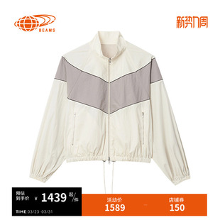 新款 立领拉链夹克2026春季 活力运动风拼色拼接外套 BEAMS女装 RAY