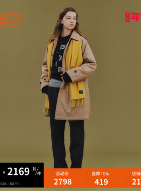 BEAMS BOY女装翻领大衣2025冬季新款复古气质棉服风衣外套190099X