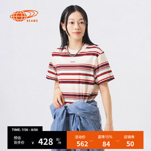 BEAMS BOY女装条纹短袖T恤2025夏季新款休闲活力拼色半袖040314XO