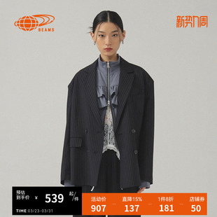 新款 RAY 夹克2025夏季 宽松西装 质感通勤西服外套160320X BEAMS女装