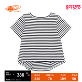 条纹撞色短袖 RAY T恤简约气质百搭上衣 春夏新款 时尚 BEAMS 女装