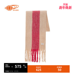 新款 流苏围巾2025冬季 温暖冬日条纹围脖配搭小物 BEAMS女款 RAY