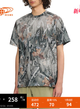 BEAMS男装圆领短袖T恤2025冬季新款潮流休闲上衣半袖040160XM