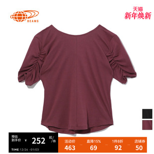 BEAMS 简约圆领T恤纯色百搭打底衫 女装 夏季 休闲舒适 短袖 RAY