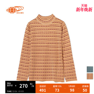 新品 高领针织衫 靓丽时髦格纹合身薄毛衣150142XJ BEAMS女装 RAY