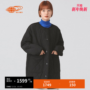 时尚 RAY 新款 绗缝大衣2025冬季 气质摇粒绒拼接棉服外套 BEAMS女装