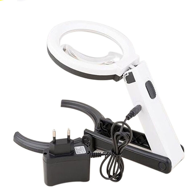 12个LED灯可折叠带照明放大镜手持外接电源电池两用绘图照明