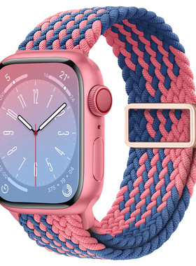 苹果iwatch智能手表通用布艺尼龙编织表带运动时尚华强北S5678910