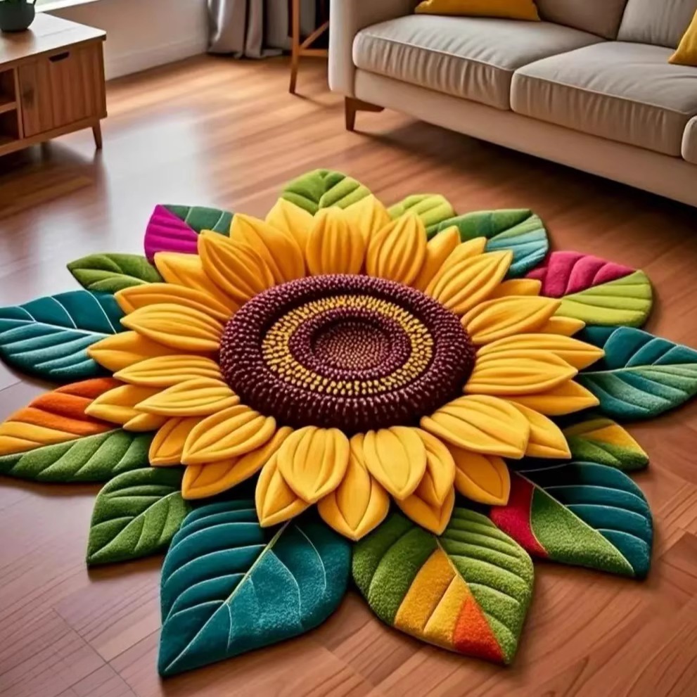 七彩向日葵硅藻泥沥水垫浴室吸水