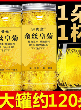 菊花茶火气大茶金丝皇菊黄菊一朵一杯大菊花贡胎菊罐装花草养生茶