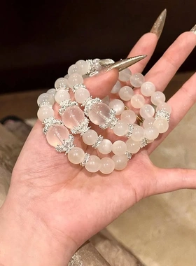 温柔清冷感白月光手串轻奢精致仿天然白月光水晶手链送女友闺蜜礼
