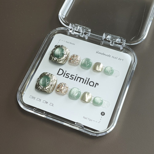 夏日薄荷曼波猫眼穿戴甲脚趾甲手工定制美甲布契拉提高级预制甲片