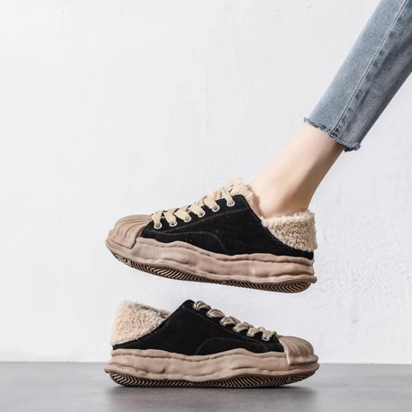 西班牙小众休闲板鞋女2025新款爆款冬季加绒毛毛鞋羊羔毛雪地棉鞋,女鞋,时尚休闲鞋,淘宝优惠券,粉丝福利购,淘宝优惠卷