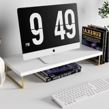 Компьютер добавил элегантную дисплей на рабочей стойке, хранения, наборы экрана, высокая базовая полка простые