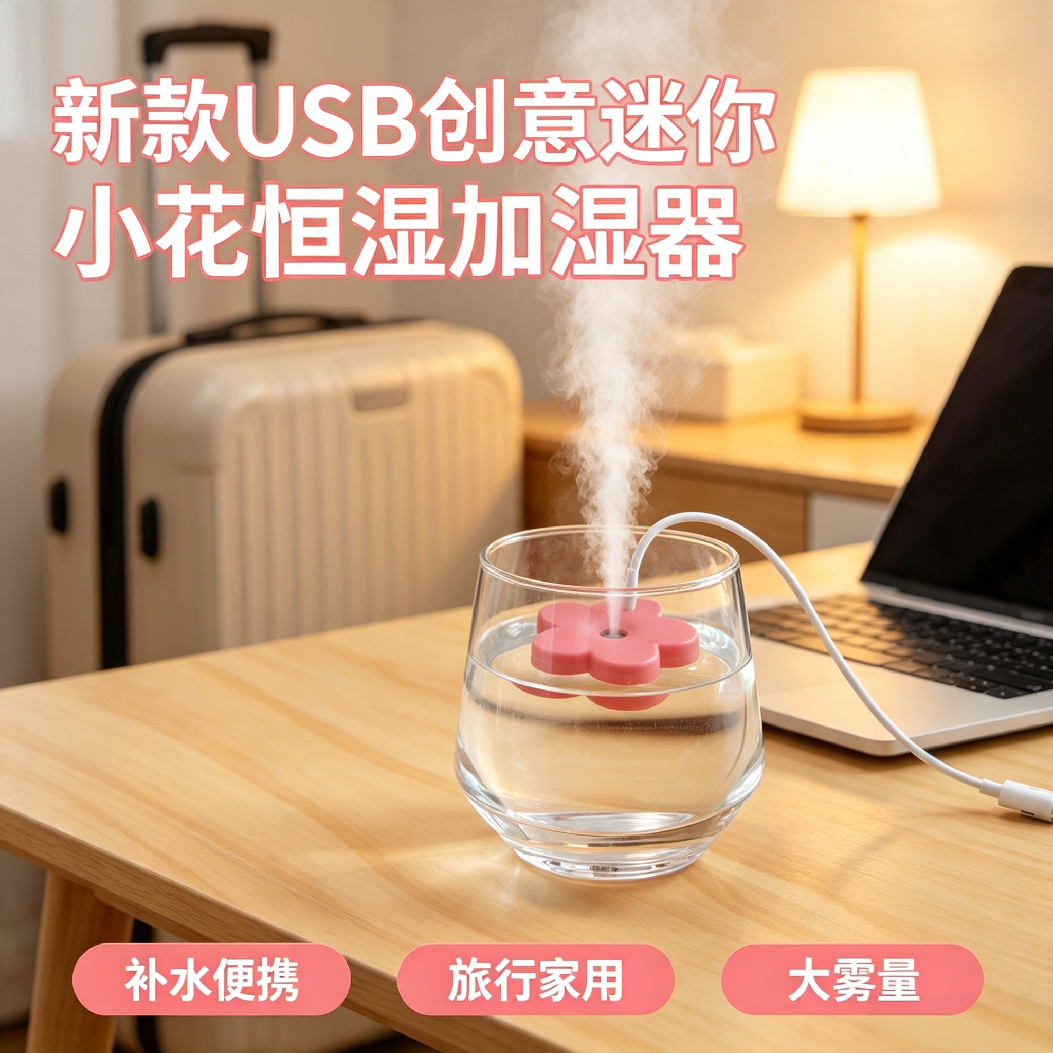 卧室迷你神器家用无容便携式加湿器usb小型补水办公室雾化器