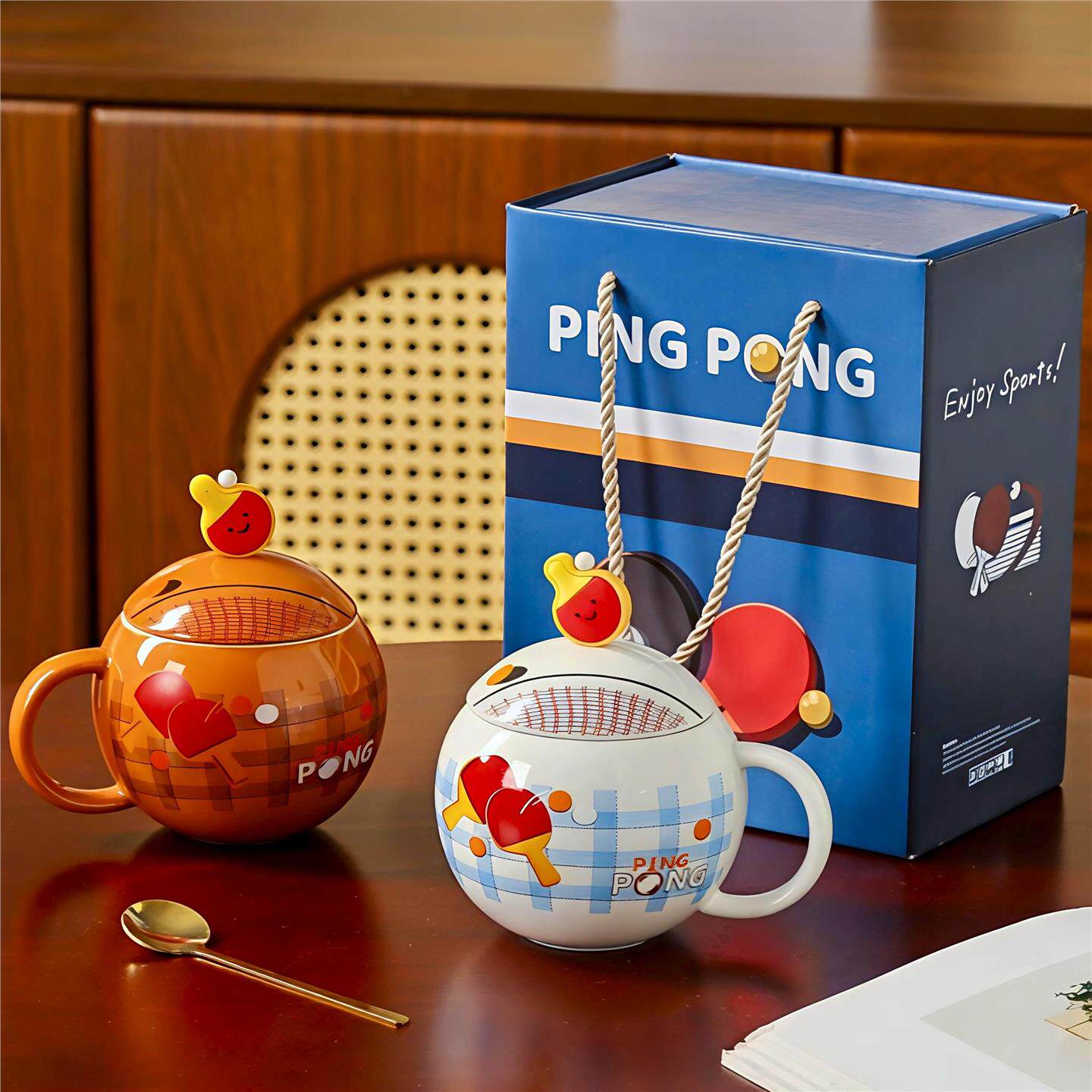 乒乓球足球篮球周边杯子创意陶瓷杯抽象搞怪水杯稀奇古怪生日礼物