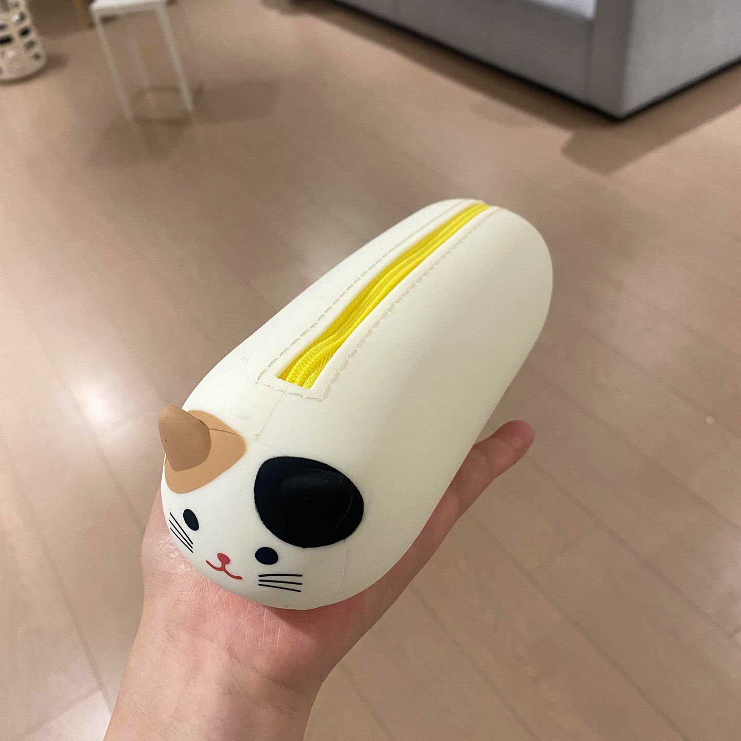 可爱三花猫硅胶笔袋大容量铅笔盒文具盒多功能铅笔筒卡通文化用品