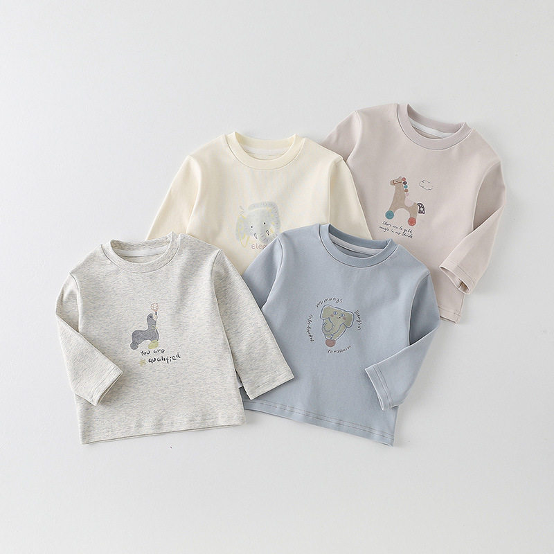 男童长袖T恤2026春季新款男宝宝内搭打底衫a类婴幼儿卡通上衣春装