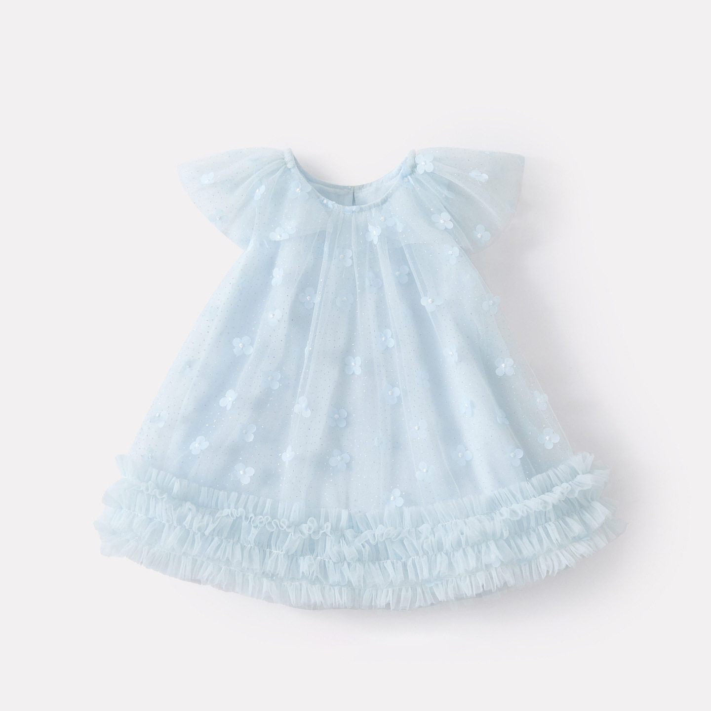 婴幼儿夏季新款甜美立体花朵背心网纱裙女宝宝韩版休闲透气连衣裙