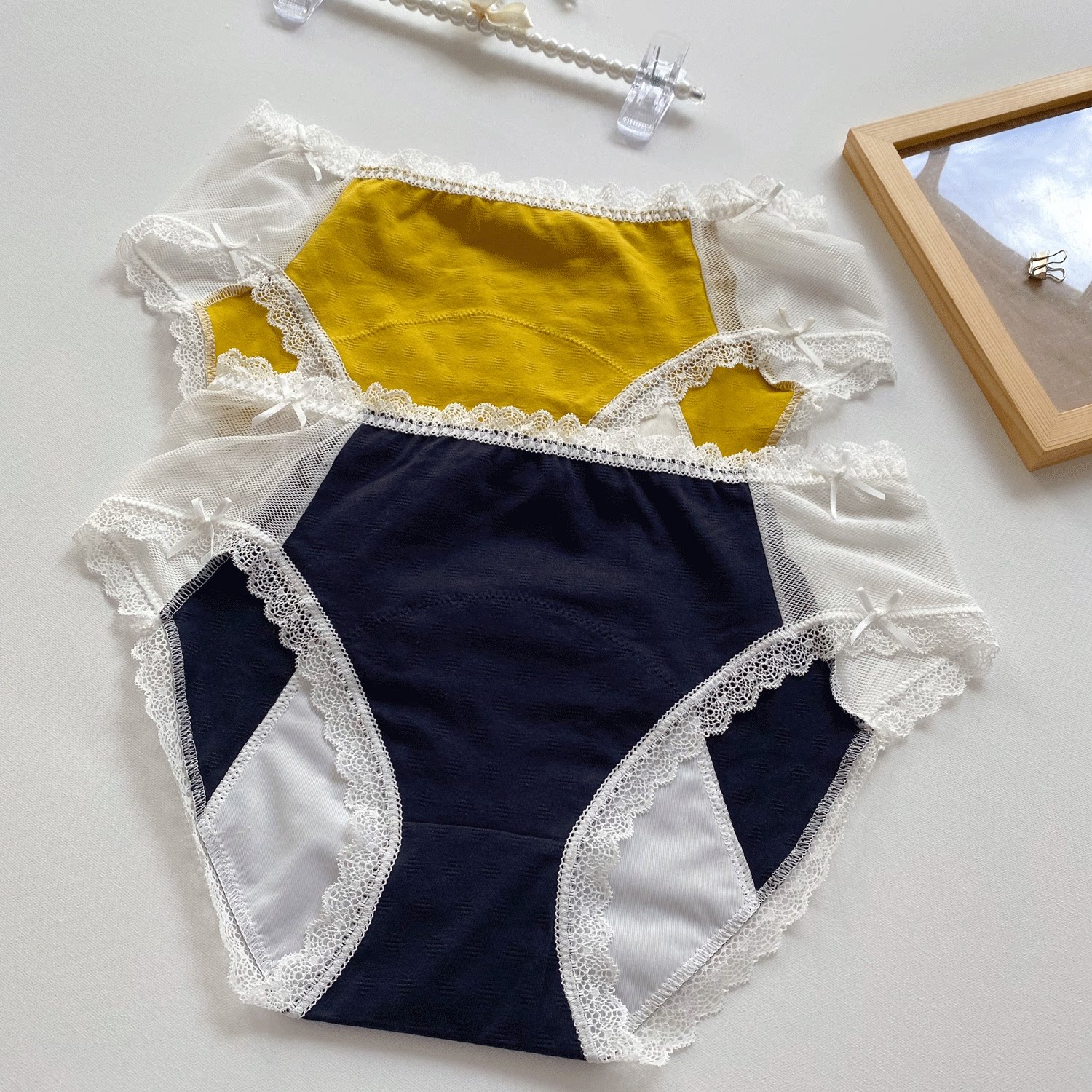 free breath主推新品 生理期内裤女款防侧漏200斤经期裤蕾丝边