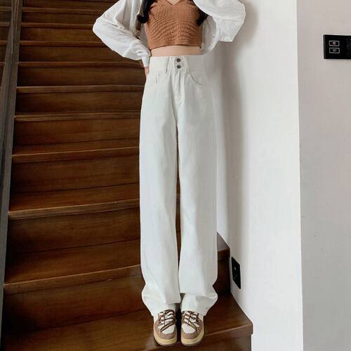 womenclothes高腰直筒牛