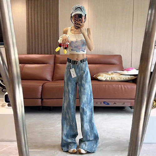 womenclothes浅蓝印花闪