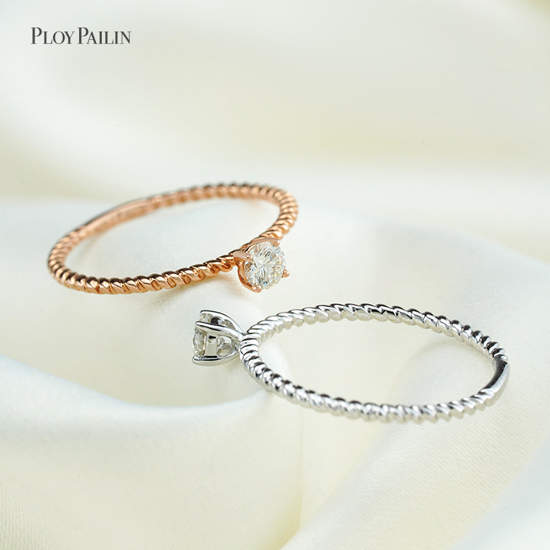 ploy pailin/普柏琳浪漫誓约18k金钻石戒指求婚戒送女友七夕礼物