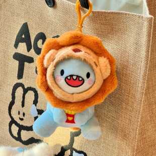 小红书同款莎头周边鲨狮弟薯条派毛绒玩偶挂件可爱肥肥鲨钥匙扣