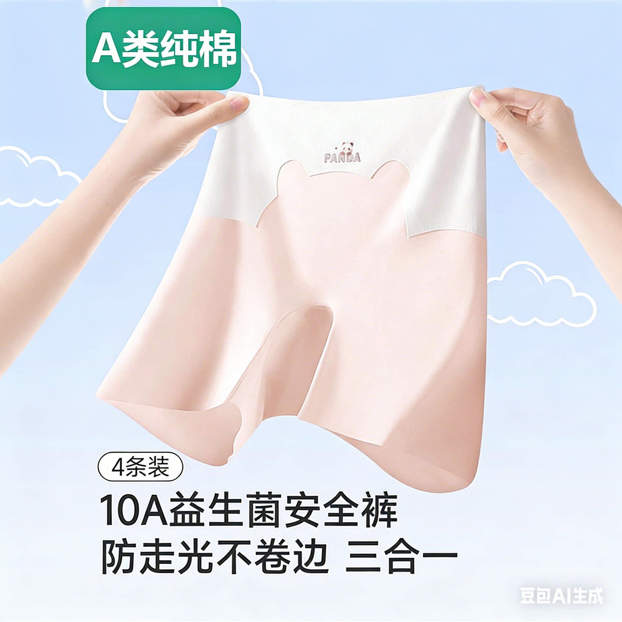 全棉儿童安全裤女童防走光打底平角内裤二合一夏薄款中大童宝宝不