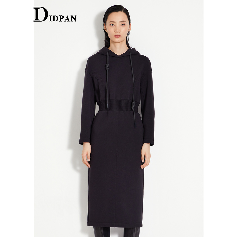 IDPAN商务通勤长袖连衣裙