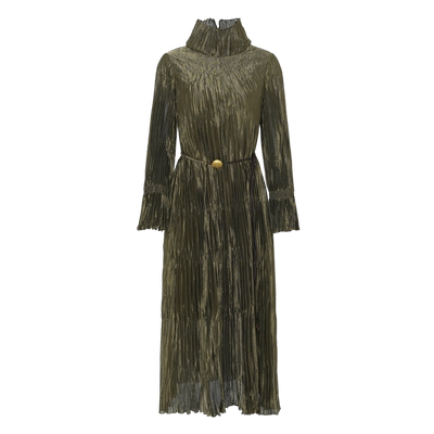 IDPAN复古压褶设计连衣裙