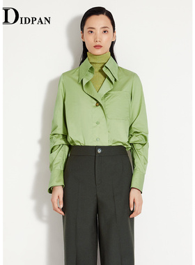 IDPAN简约干练长袖衬衫女冬季新款高端女装设计感气质衬衣
