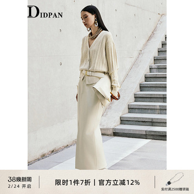 IDPAN皮裙高腰直筒长款遮肉显瘦摩登高端精致半身裙春季新款