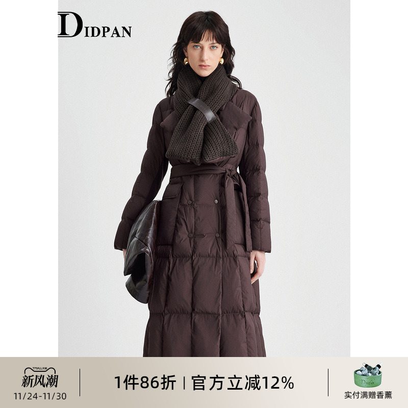 IDPAN安哥拉红鹅绒服羽绒服女士冬季新款通勤爆款长款外套