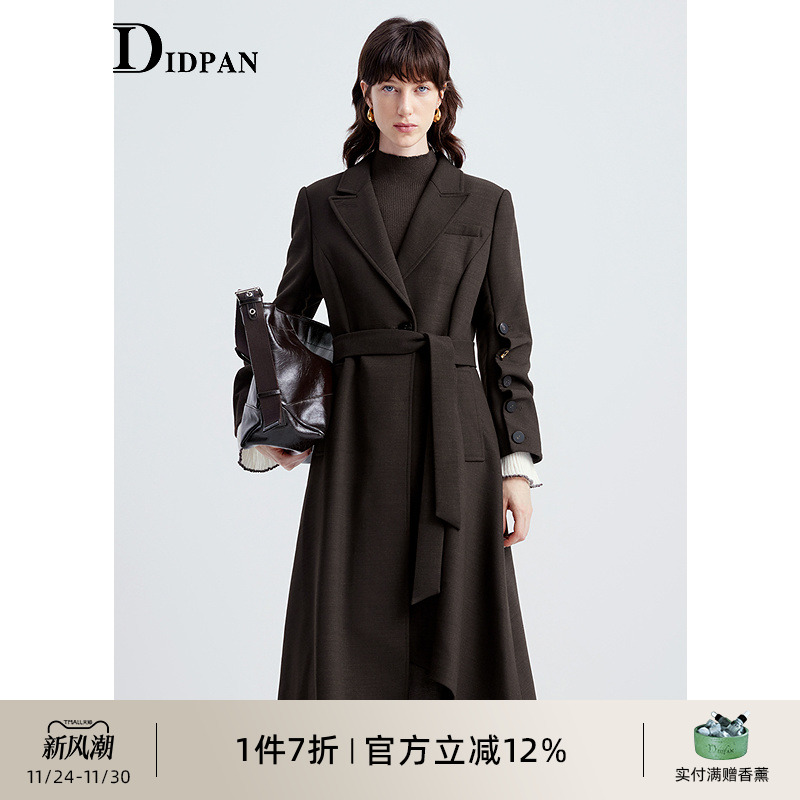 IDPAN气质通勤长款大衣