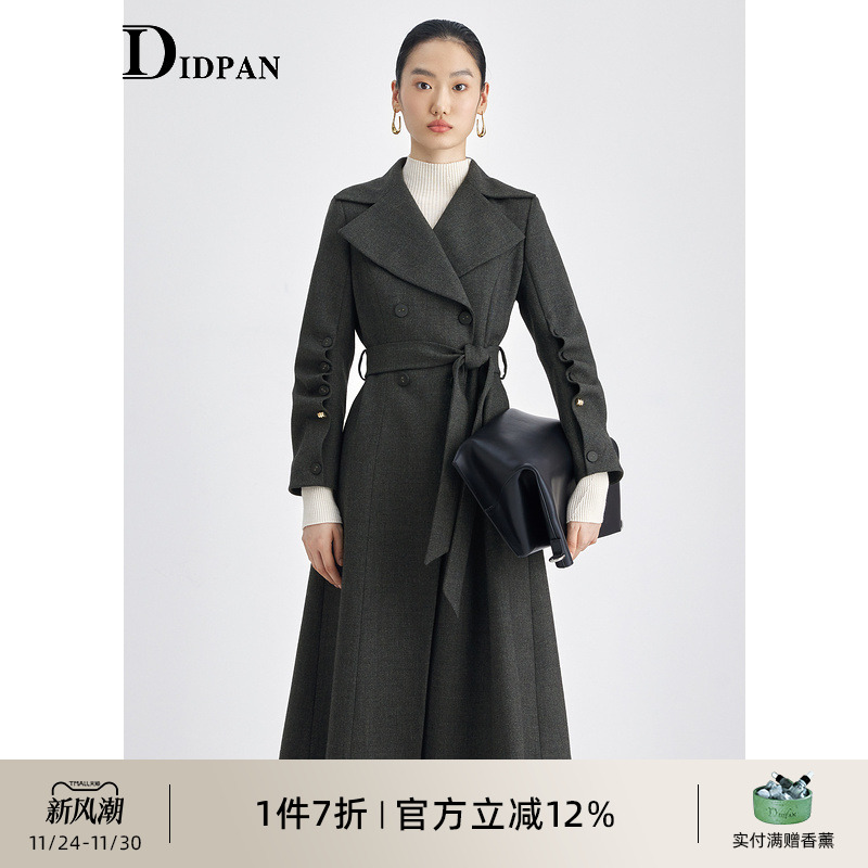 IDPAN通勤中长款大衣外套