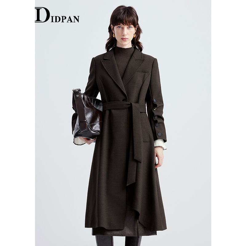 IDPAN气质通勤长款大衣