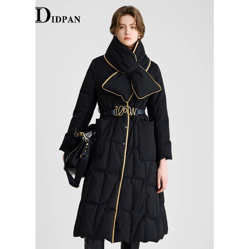 IDPAN高端奢华大牌羽绒服女冬季新款通勤显瘦黑色超好看外套