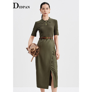 设计感假两件设计精致通勤针织裙女 新款 IDPAN短袖 连衣裙2025夏季