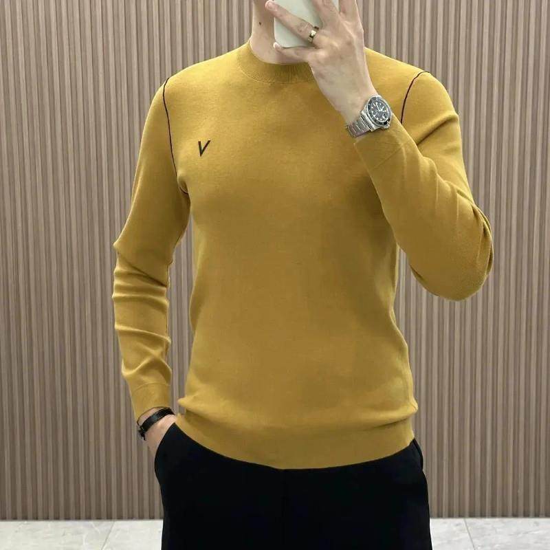 嘉意侬秋冬男士百搭时尚商务休Af闲保暖修身简约气质亲肤长袖针织