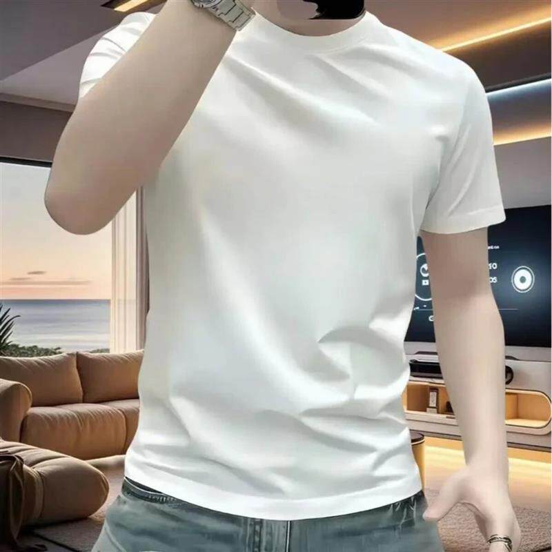 鑫晨优选1潮牌百搭T恤男重磅弹力短袖潮流设计感修身痞帅半袖纯M