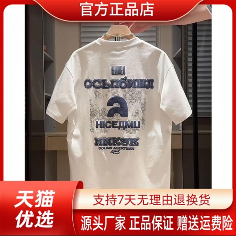 师凯服饰Amphelisia夏季新款男士圆领休闲T恤潮百搭印花宽松短袖