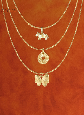 LAZY CIRCLES基础款小吊坠锁骨链送闺蜜新年礼精致百搭细款项链