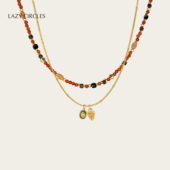 LAZY CIRCLES红运满满松果套组项链通勤女新年红礼物叠戴锁骨链